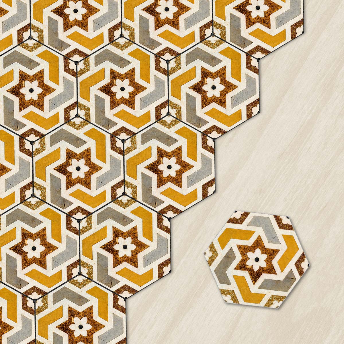 Colorfull Mosaic Star Hexagon Tile Stickers | Peel and Stick Kitchen Bathroom Backsplash Carrelage Vinyl Decals | Removable