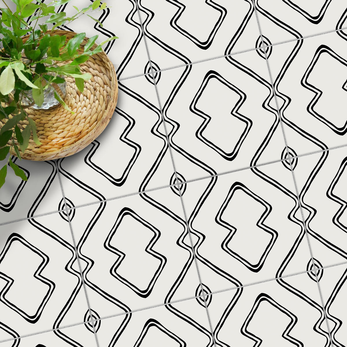 Wavy Echo Tile Stickers | Kitchen, Bathroom, Wall Backsplash Tile vinyl Decals | Antiskid Floor Tile Stickers | Free shipping