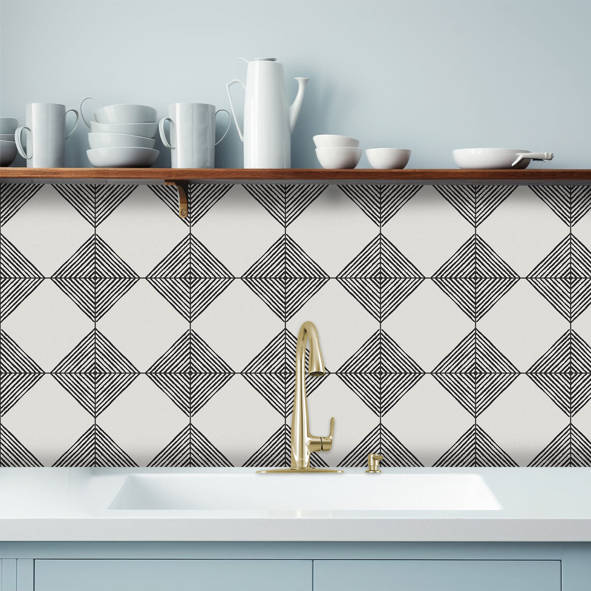 Nola Peel and Stick Tile Stickers | Floor Tile Sticker Decals | Kitchen, Bathroom Wall Tile Backsplash | Removable Tile Stickers