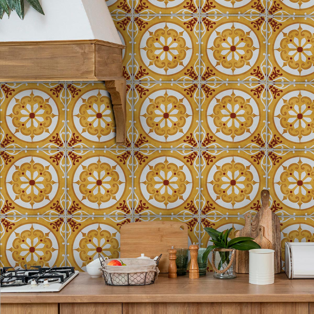 Encaustic Peel and Stick Backsplash Tile Stickers | Removable Tile Vinyl Decals for Kitchen, Bathroom Floor and Walls | Free Shipping