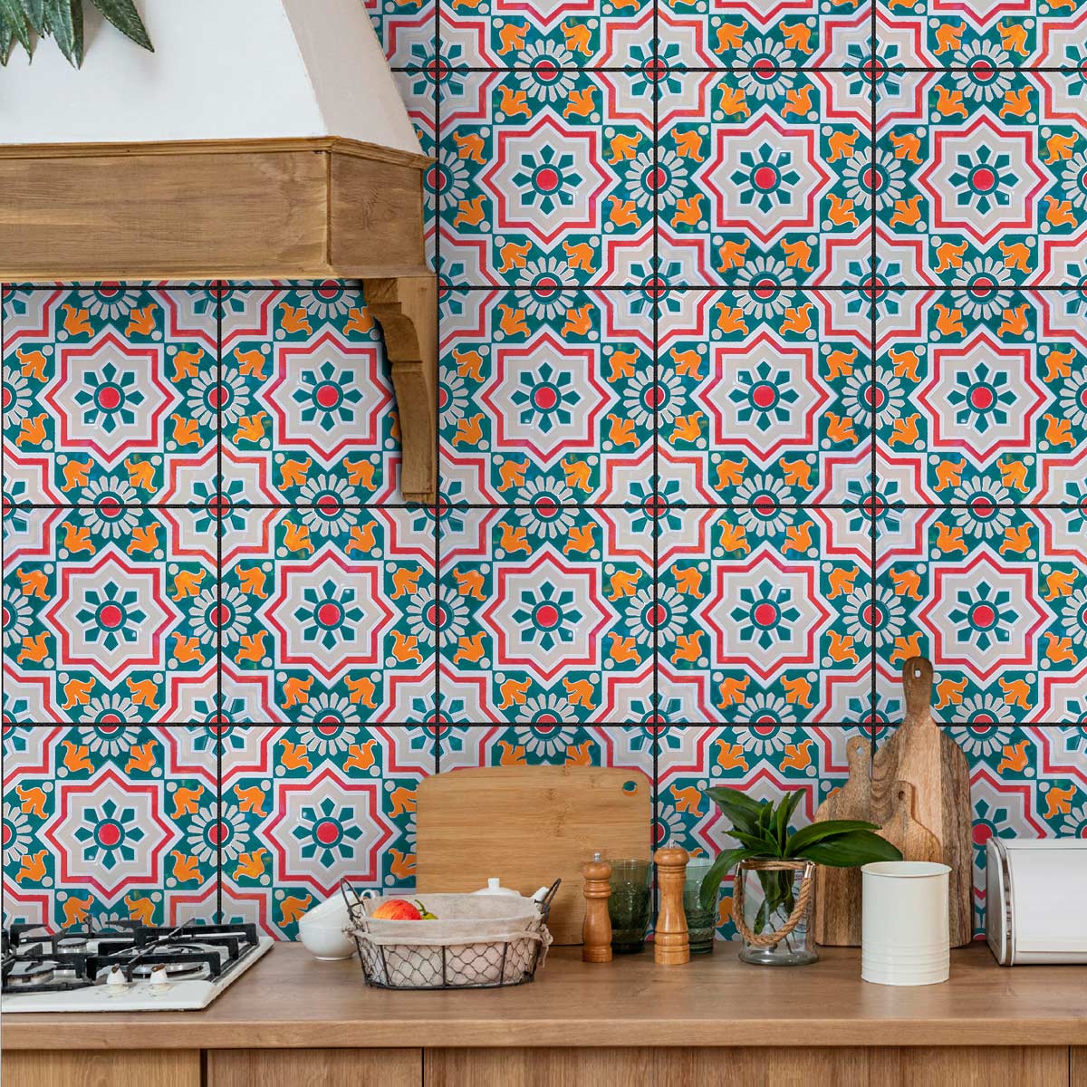 Moroccan Peel and Stick Tile Decals | Kitchen Bathroom Wall Backsplash Tile Stickers | Removable | Antiskid Floor Tile Vinyl