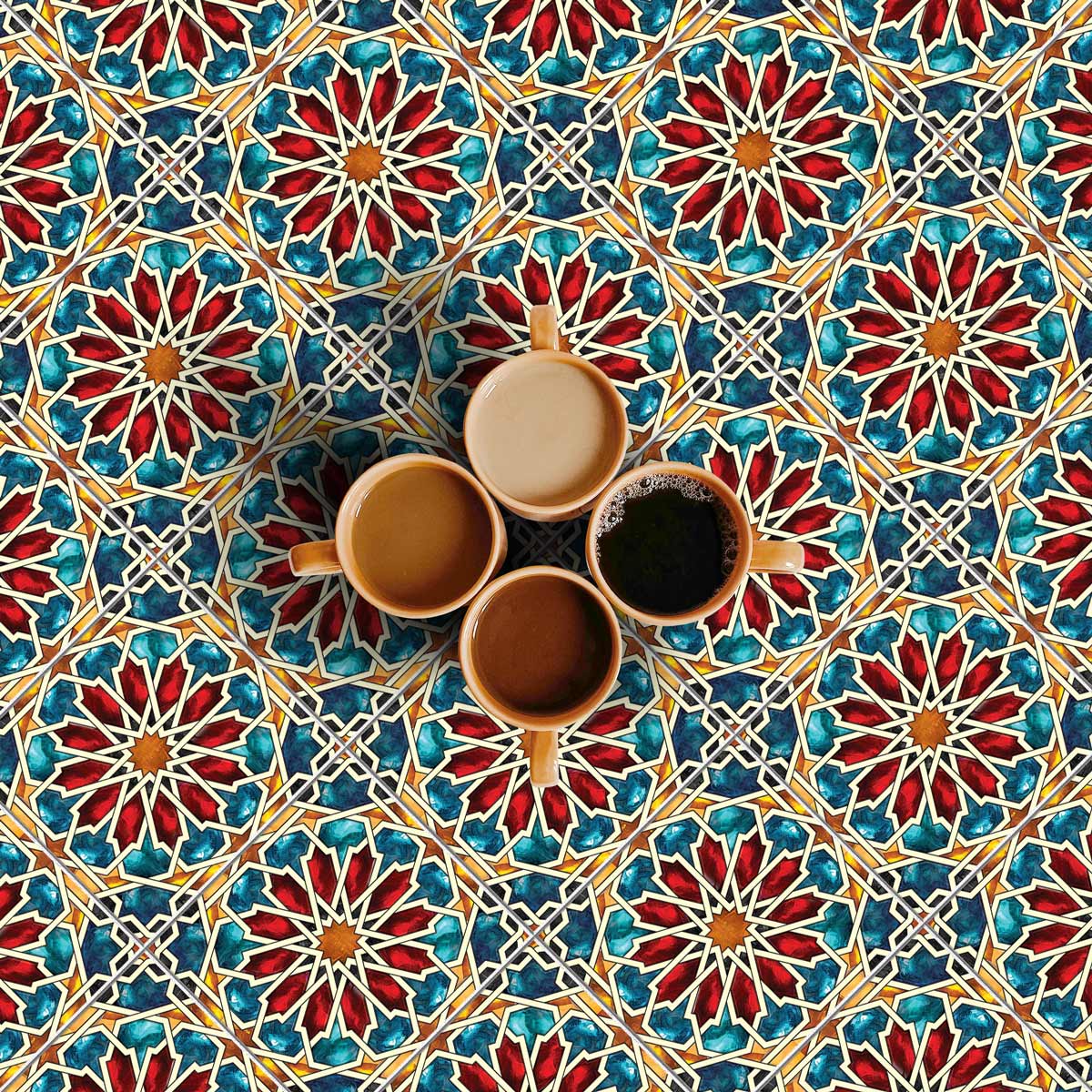 Starburst Seamless Tile Stickers | Peel and Stick Backsplash Tile vinl | Antiskid Floor Tile Vinyl Decals | Removable | FREE SHIPPING