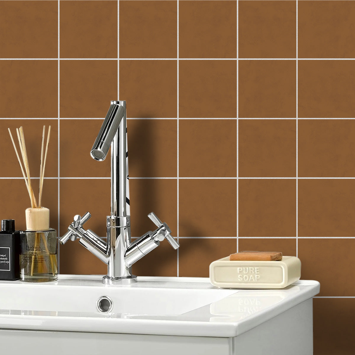 Autumn Texture Peel and Stick Tile Stickers | Removable, Waterproof Tile Decals | Antiskid Floor Tile Stickers | Free Shipping