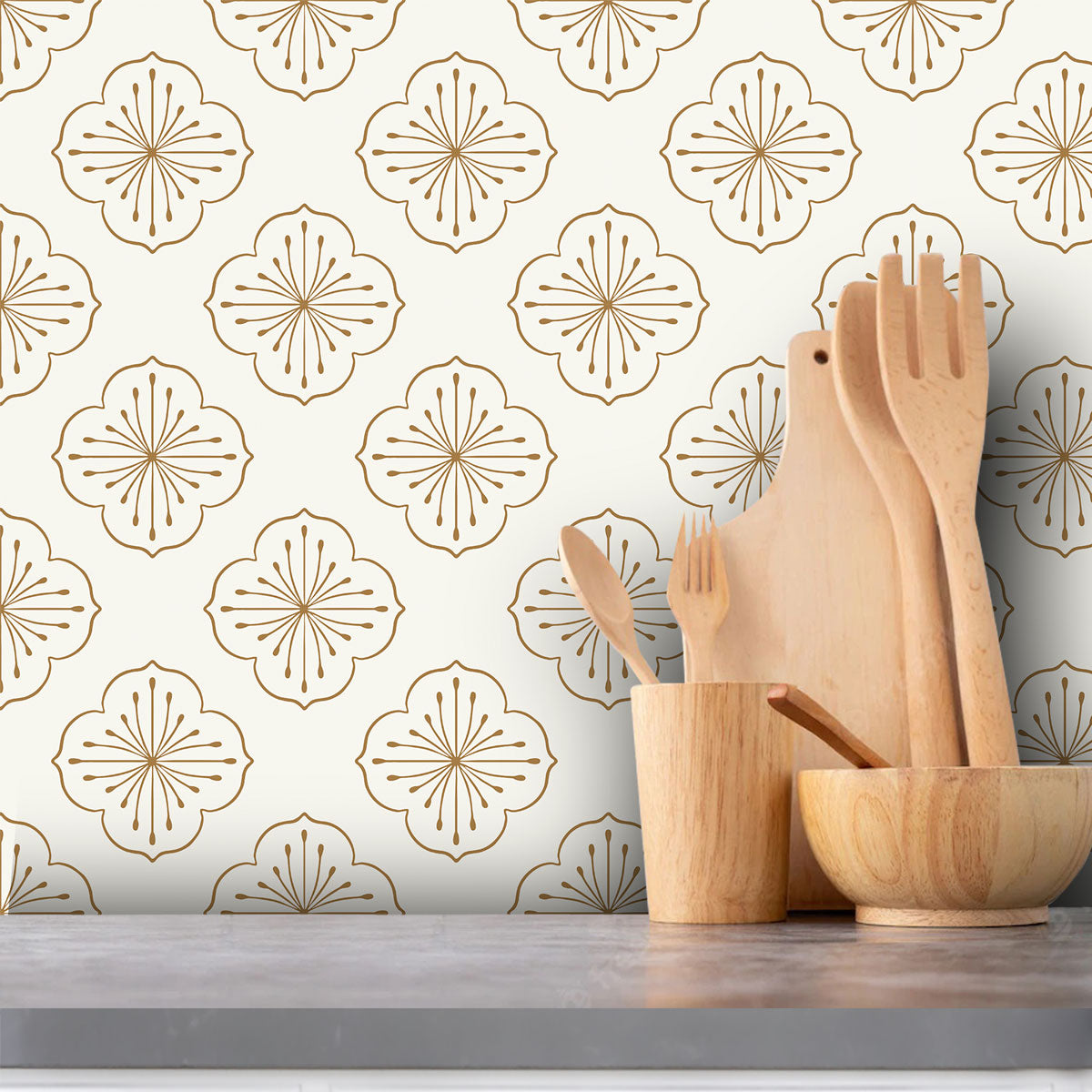 Classic Floral Backsplash Tile Stickers | Peel and Stick Bathroom Kitchen Wall Tile Vinyl Decals | Removable and Waterproof