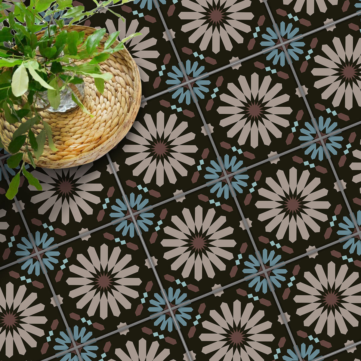 Moroccan Floral Tile Vinyl Decals | Kitchen, Backsplash, Floor & Wall Peel and Stick Tile Stickers | Removable | Free Shipping