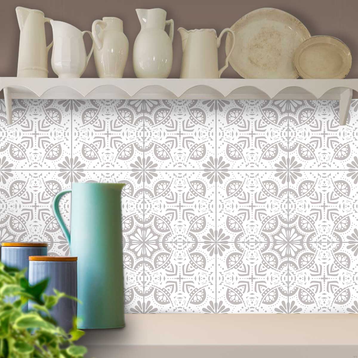 Grey Handcrafted Tile Stickers | Kitchen Backsplash, Bathroom, Floor and Wall Tile Decals | Waterproof | Free Shipping