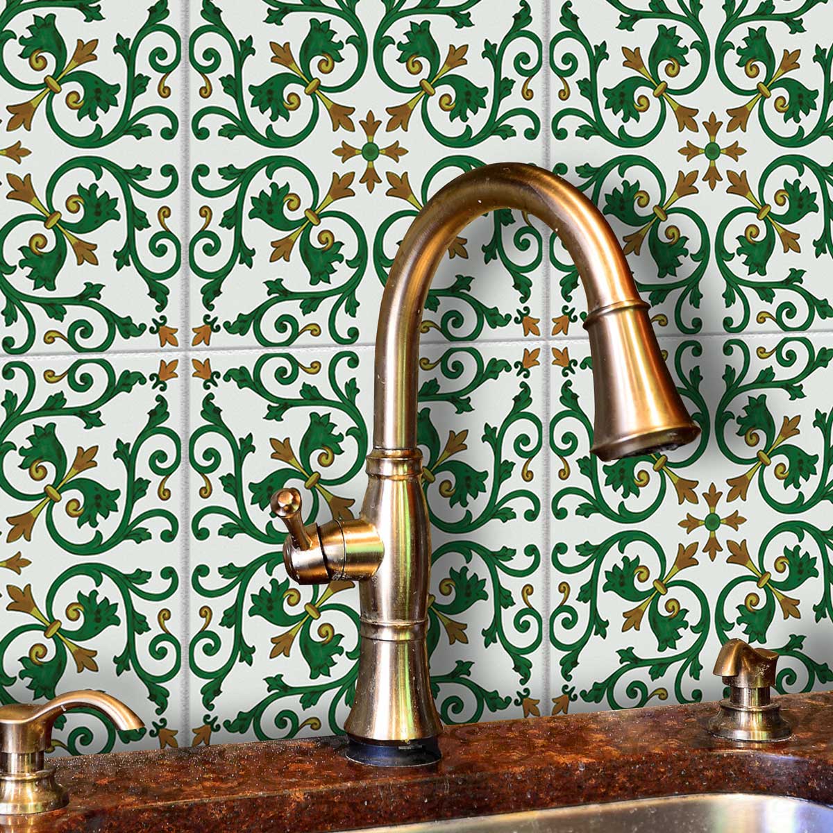 Peel and Stick Hand Crafted Tile Stickers | Backsplalsh Tile Vinyl for Kitchen Bathroom and Wall  | Antiskid | Easy to Apply