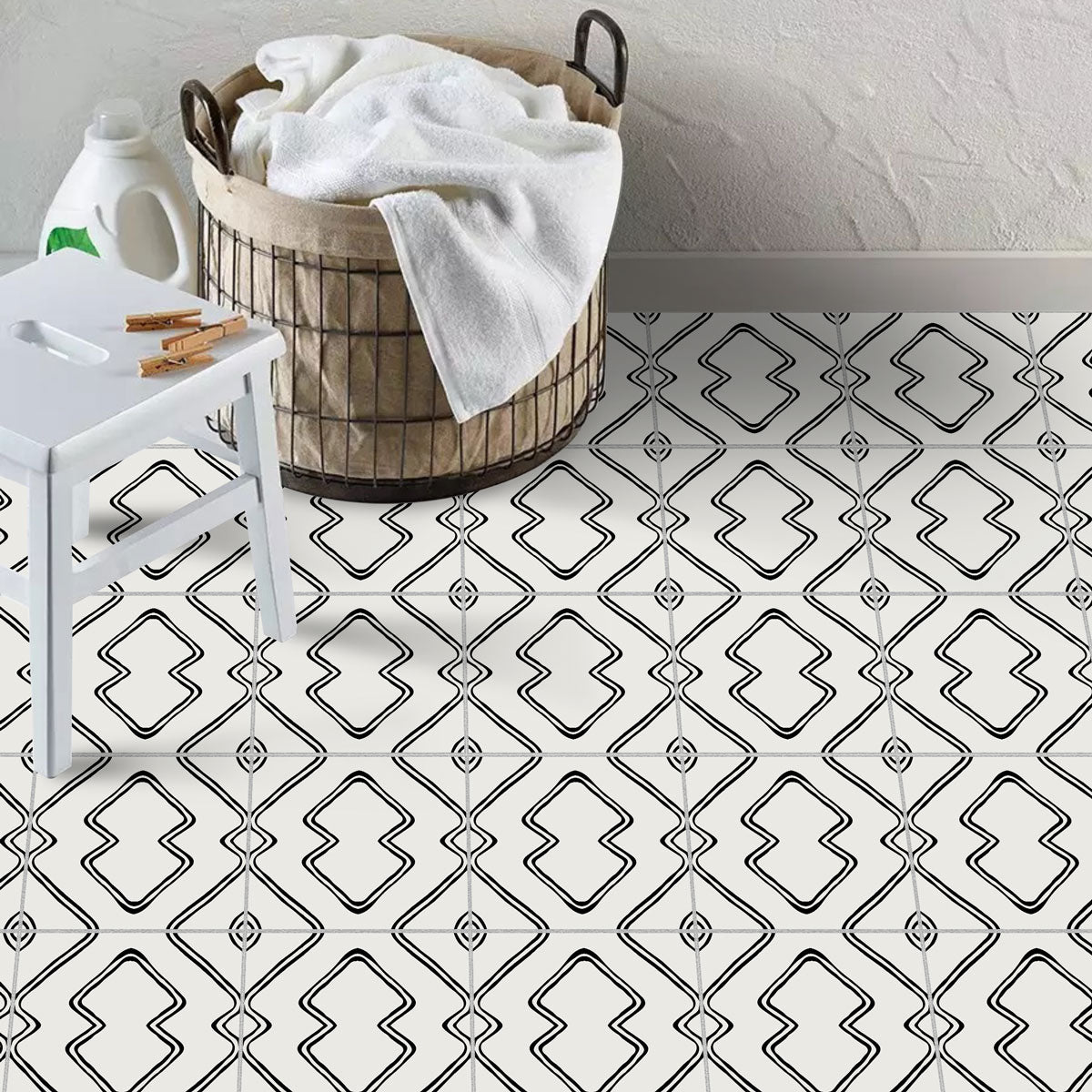 Wavy Echo Tile Stickers | Kitchen, Bathroom, Wall Backsplash Tile vinyl Decals | Antiskid Floor Tile Stickers | Free shipping