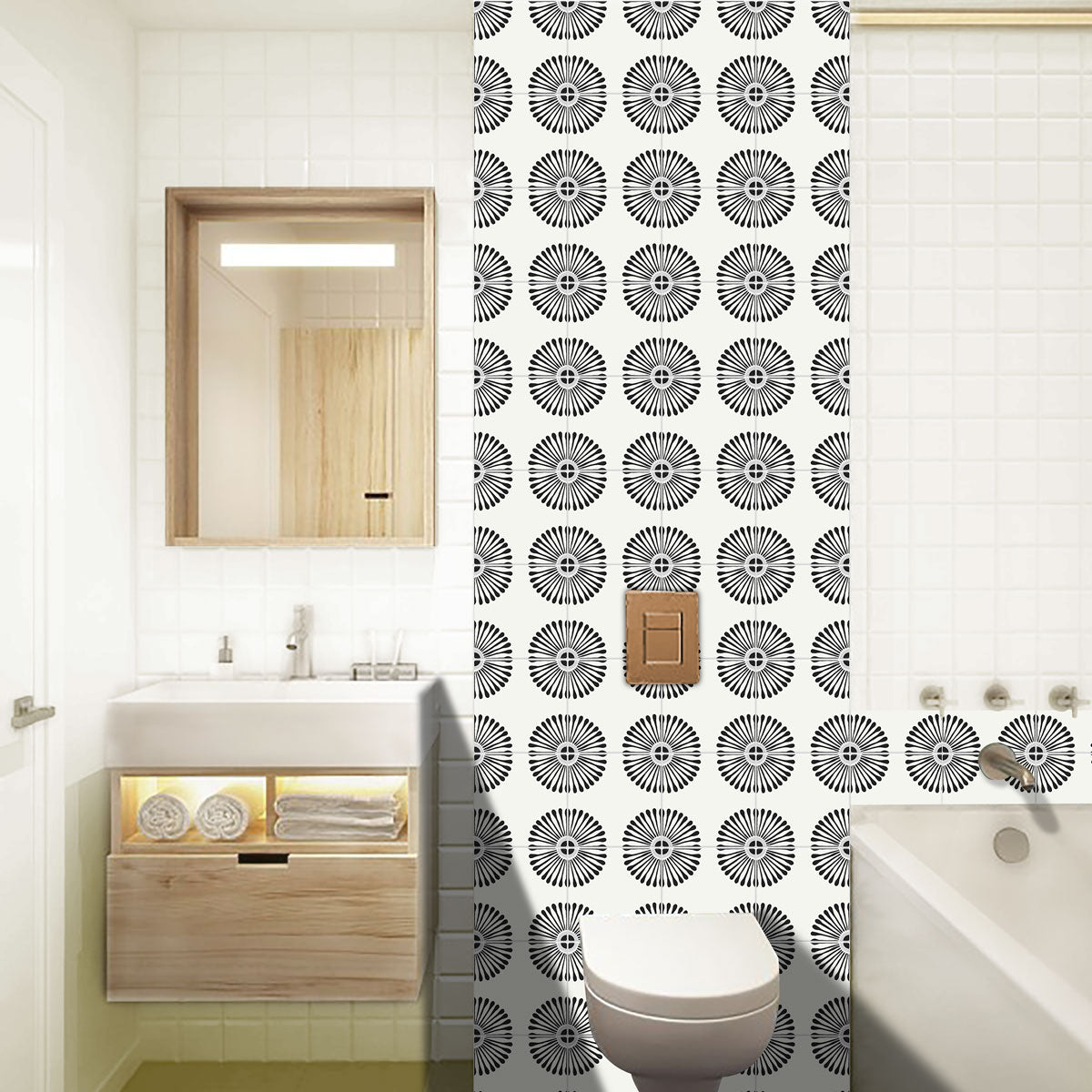 ANEJO EMMELINE Peel & Stick Floor Tile Stickers | Kitchen, Bathroom Wall Backsplash Tile Decals | Removable | Free Shipping