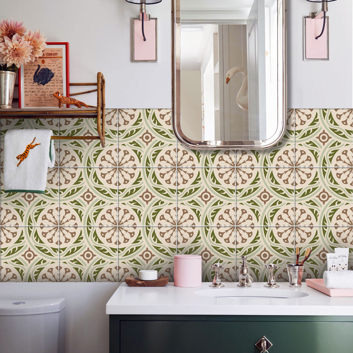 Italian Seamless Peel and Stick Tile Stickers | Kitchen Bathroom Wall Tile Vinyl Decals | Removable | Antiskid Floor Tile Stickers