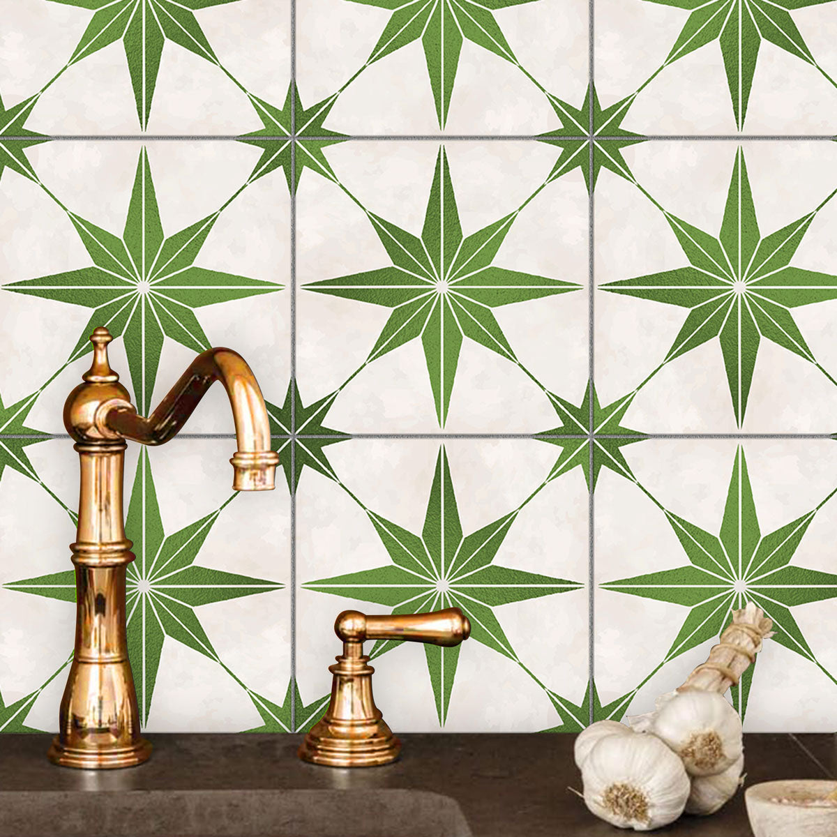 Desert Como Star Backsplash Tile Viinyl Decals| Peel and Stick Bathroom Floor Antiskid Tile Stickers | Removable | Free Shipping