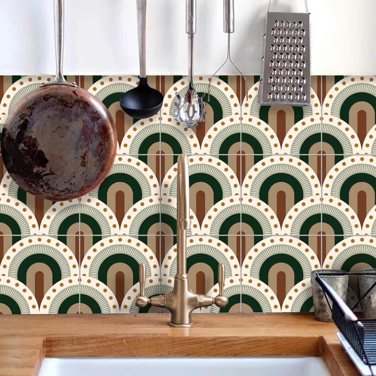 PRAGUE Floor Tile Stickers | Peel and Stick Kitchen, Bathroom, Floor, Wall Tile Decals | Furniture Vinyl Decals | Free Shipping