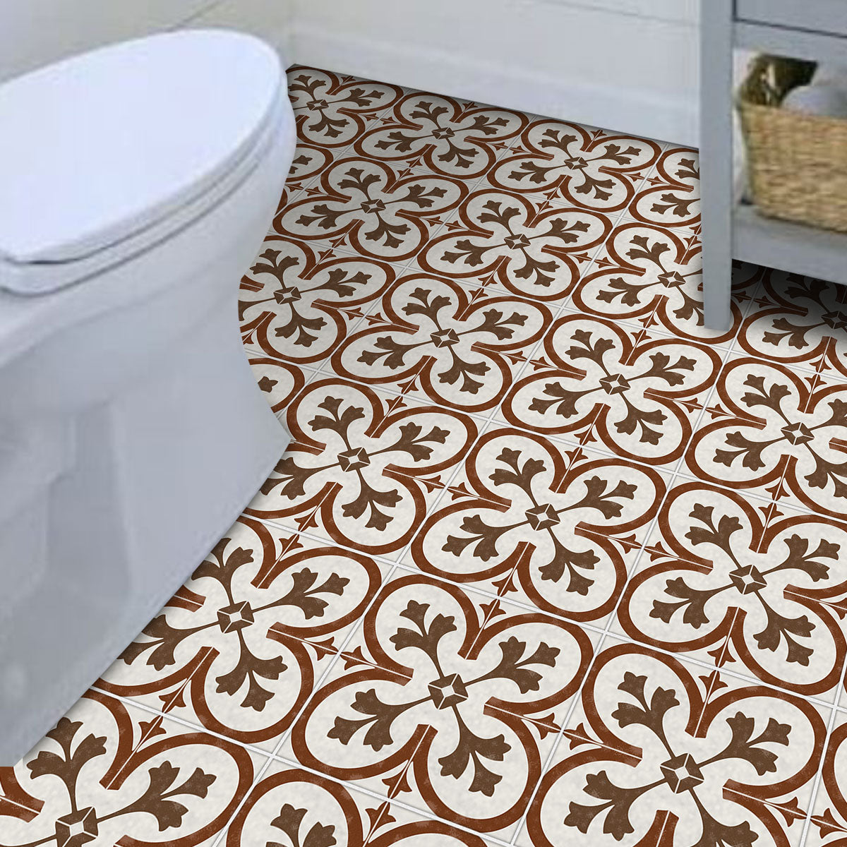 TULIP Red Peel and Stick Floor Tile Decals | Kitchen, Bathroom Wall Backsplash Tile Decals | Antiskid Floor Tile Stickers | Removable