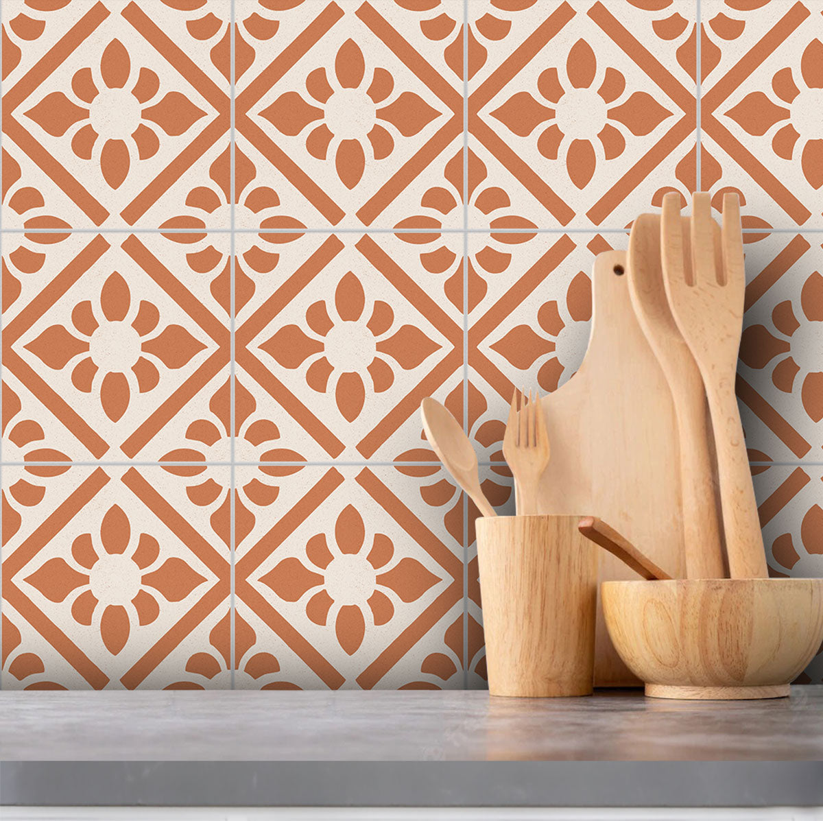 Terrazzo Lily Tile Stickers | Peel and Stick Kitchen Wall Backsplash Tiles Vinyl | Antiskid Floor Tile Stickers | Free Shipping