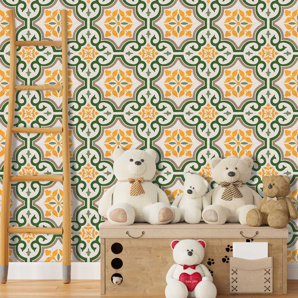 Vintage Limelight Tile Stickers | Peel and Stick Kitchen, Bathroom, Wall Backsplash Tiles Decals | Antiskid Floor Tile Stickers