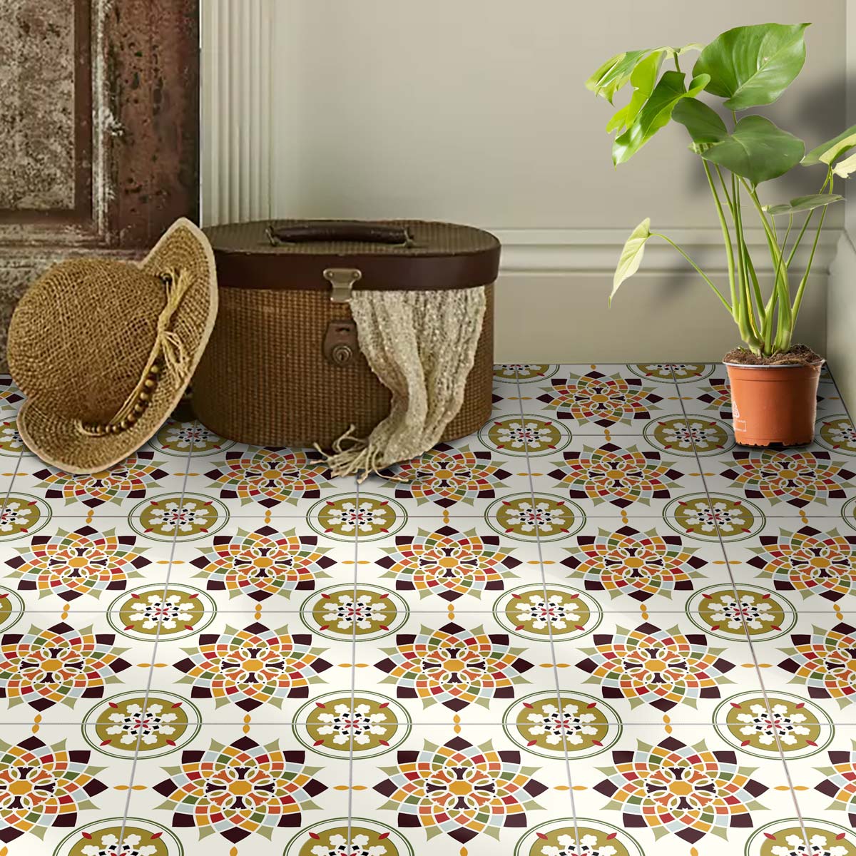 Vintage Festive Tile Stickers | Kitchen, Bathroom, Wall and Floor Tile Decals | Backsplash Tile Decals | Free Shipping