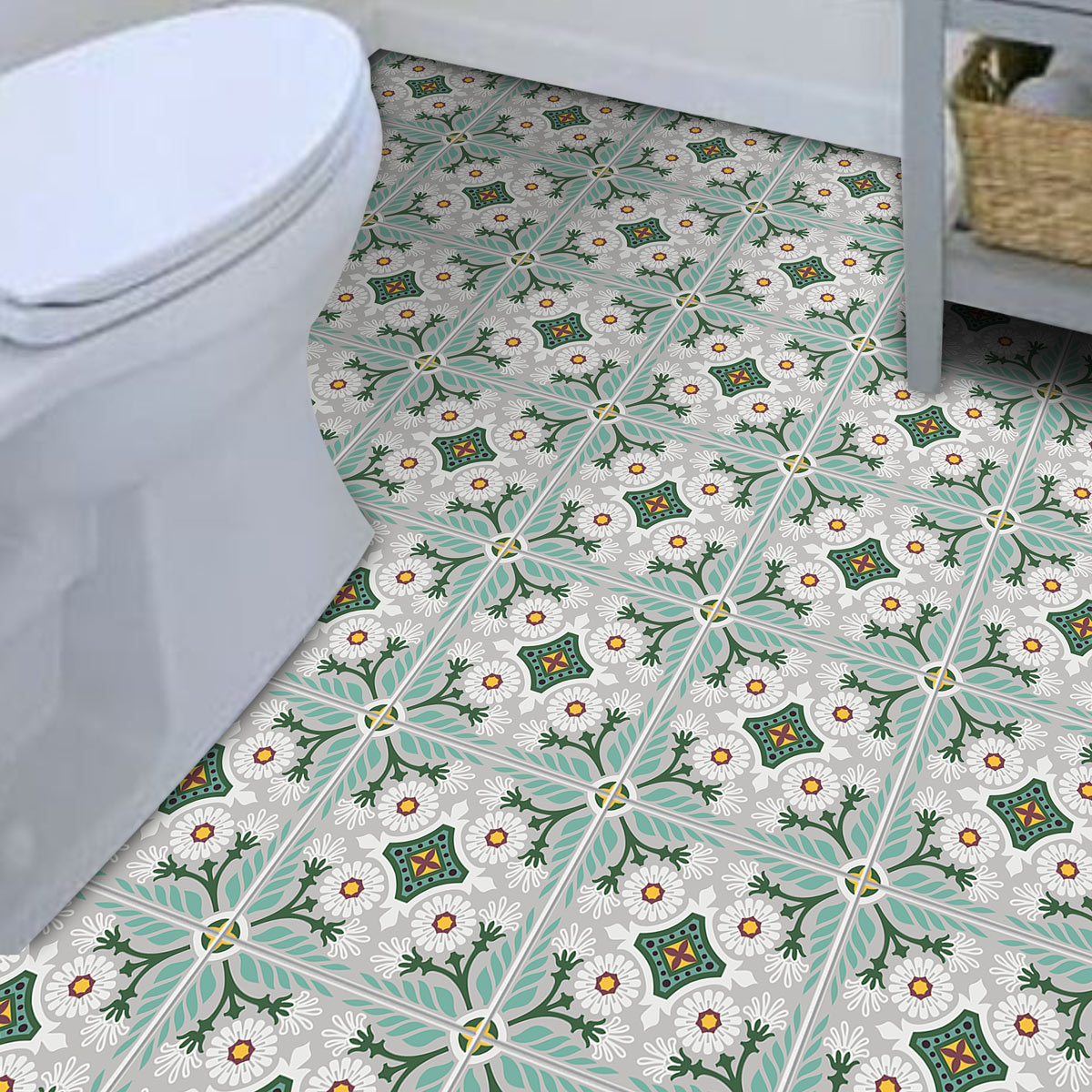 Greek Floor Tile Stickers | Peel and Stick Kitchen Backsplash Tiles Vinyl | Bathroom Hand Craft Decals | Free Shipping