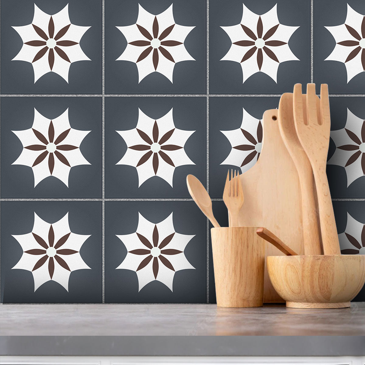 Peel and Stick Iguala Encaustic Tile Stickers | Floor, Kitchen, Wall and Bathroom Tile Decals | DIY Stickers | FREE SHIPPING