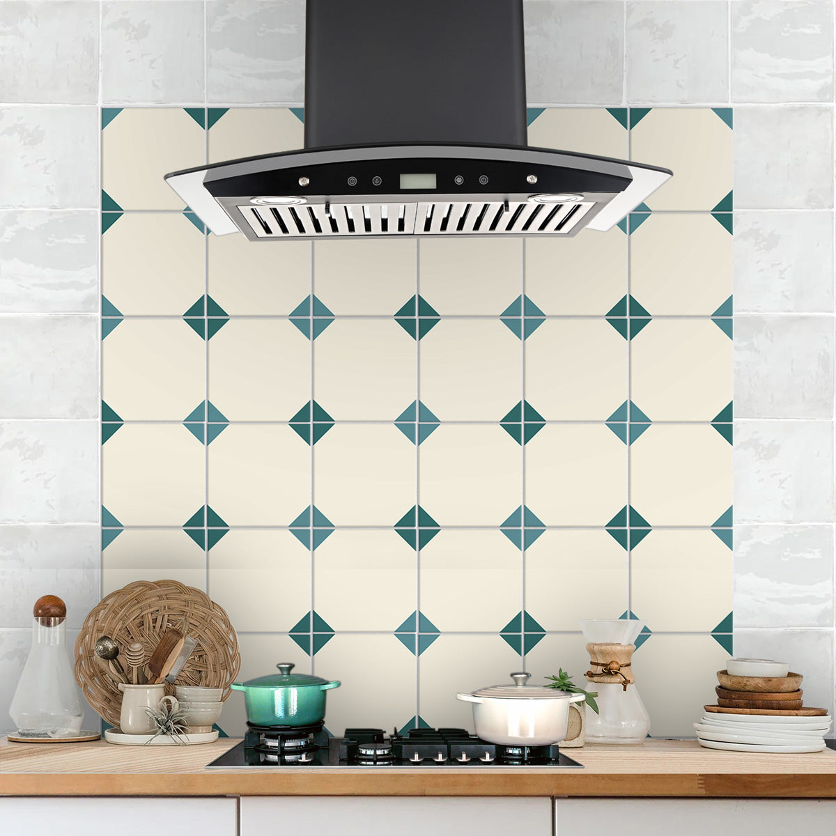 Geometric Backsplash Tile Stickers | Floor Tile Stickers | Peel and Stick Kitchen, Wall Floor Tile Tile Decals | Free Shipping