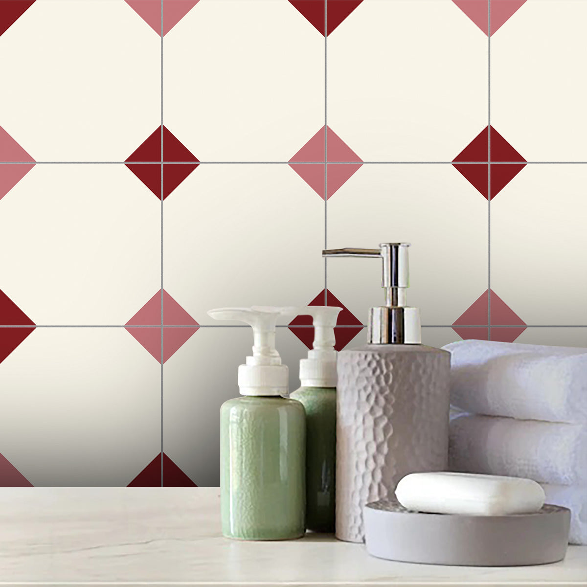 Peel and Stick Olive Arabesque Tile Decals | Removable Tile Vinyl Decals for Kitchen Bathroom & Wall | Antiskid Floor Tile Stickers