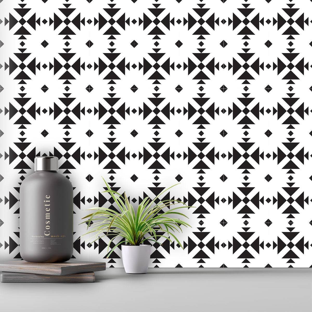 Black and White Floor Tile Stickers | Peel and Stick Kitchen, Bathroom, Wall Backsplash Tile Stickers | FREE SHIPPING!
