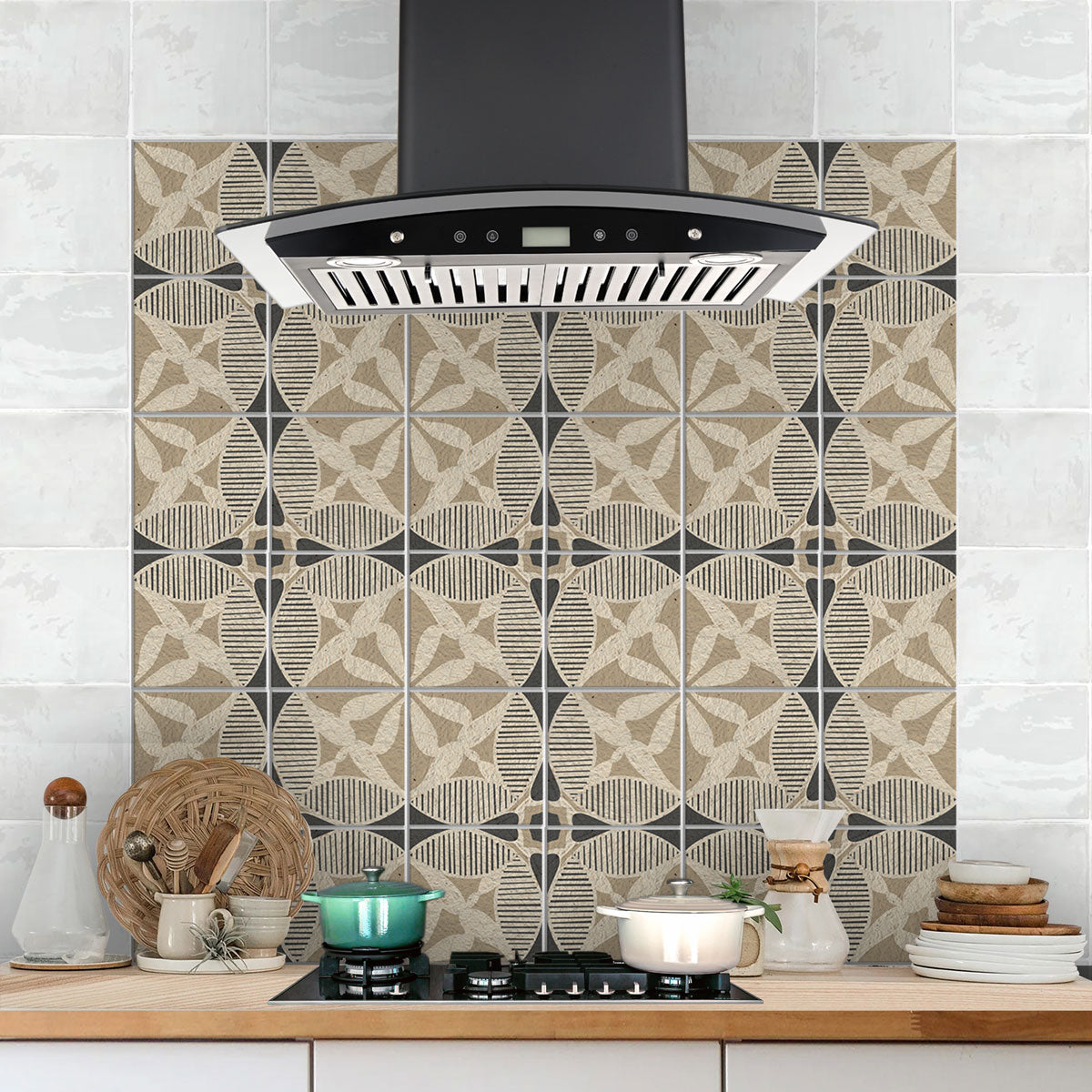 Brown Charcoal Backsplash Tiles | Kitchen, Bathroom, Floor Wall Peel and Stick Tile Decals | Antiskid for Floors | Removable