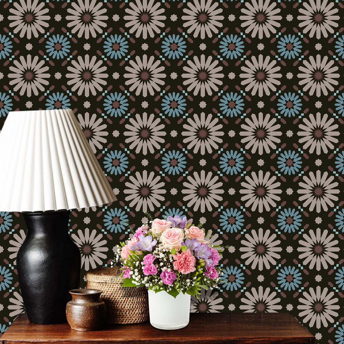 Moroccan Floral Tile Vinyl Decals | Kitchen, Backsplash, Floor & Wall Peel and Stick Tile Stickers | Removable | Free Shipping