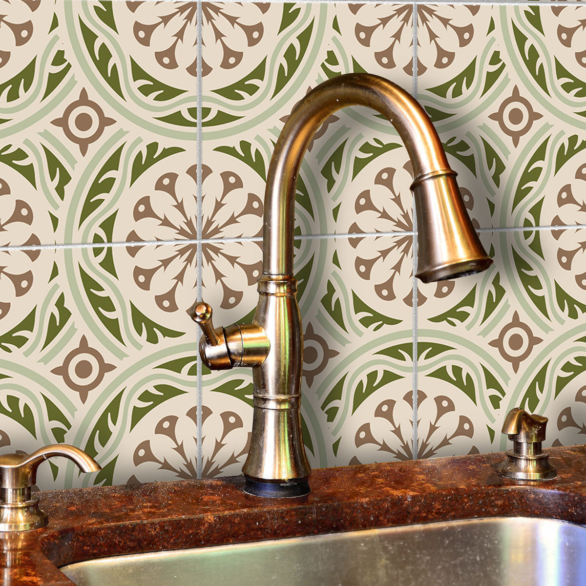 Italian Seamless Peel and Stick Tile Stickers | Kitchen Bathroom Wall Tile Vinyl Decals | Removable | Antiskid Floor Tile Stickers