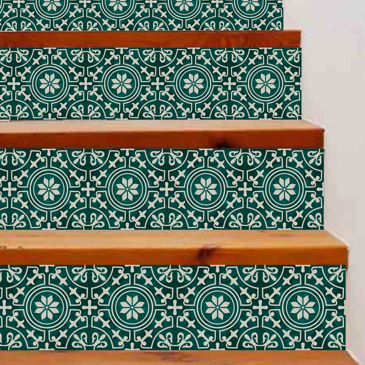 Peacock Hand Painted Peel and Stick Stair Decal | Waterproof and Easy to Trim | Extra long 49" length DIY Home Décor (Copy)