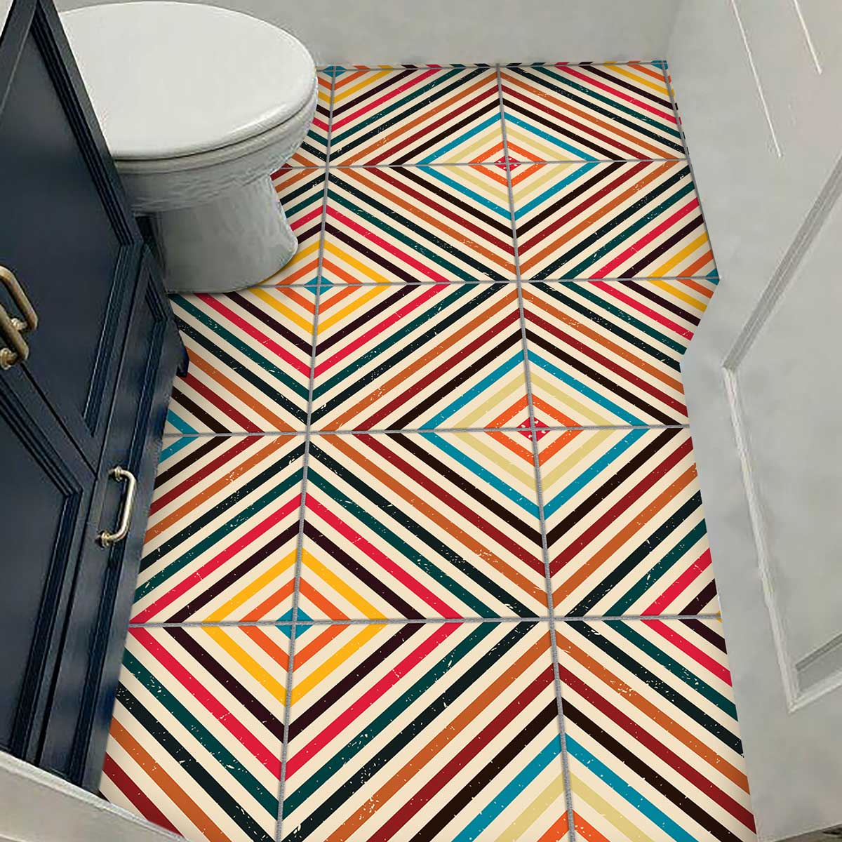 Retro Colorful Wall Tile Decals | Peel and Stick Tile Stickers for Kitchen, Bathroom, Wall & Floor | Removable | Free Shipping