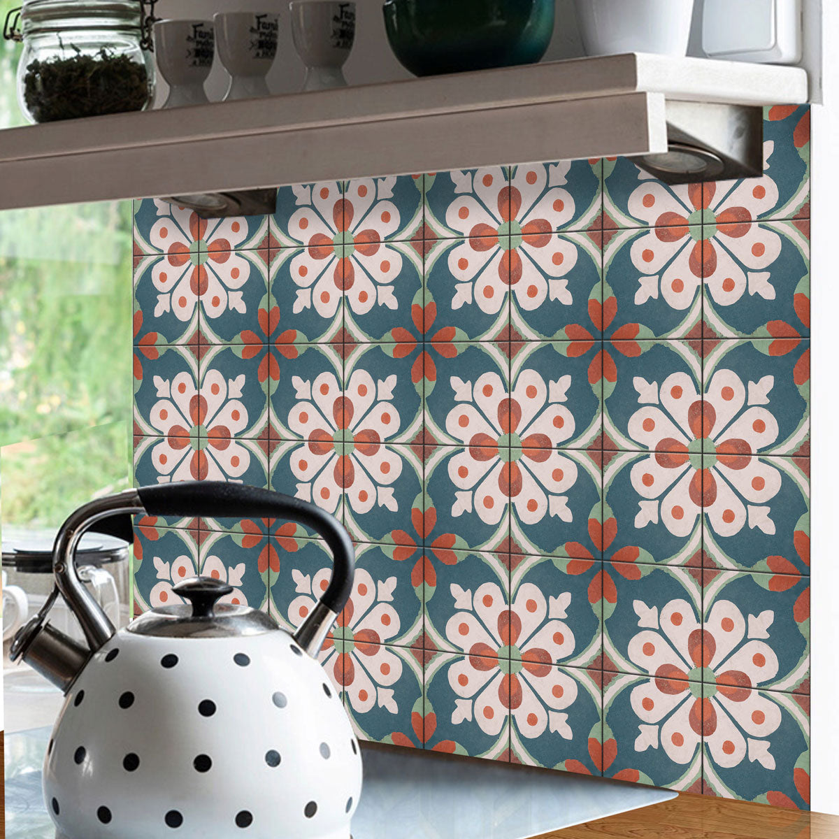 Old Hand Crafted Peel and Stick Floor Tile Stickers | Backsplash Kitchen, Bathroom, and Wall Tile Vinyl Decals | Removable