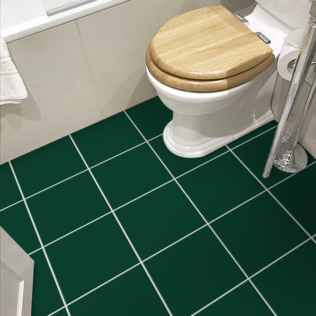 Peel and Stick Green Floor Tile Stickers | Bathroom Kitchen Backsplash Tile Vinyl | Antiskid Floor Tile Stickers | Free Shipping