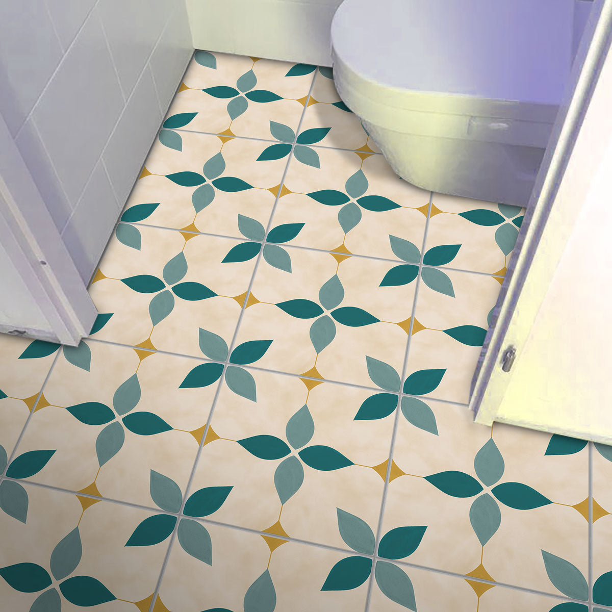 Botanic Floral Tile Stickers | Peel and Stick Kitchen Bathroom Wall Tile Vinyl Decals | Antiskid Floor Tile Stickers | Removable