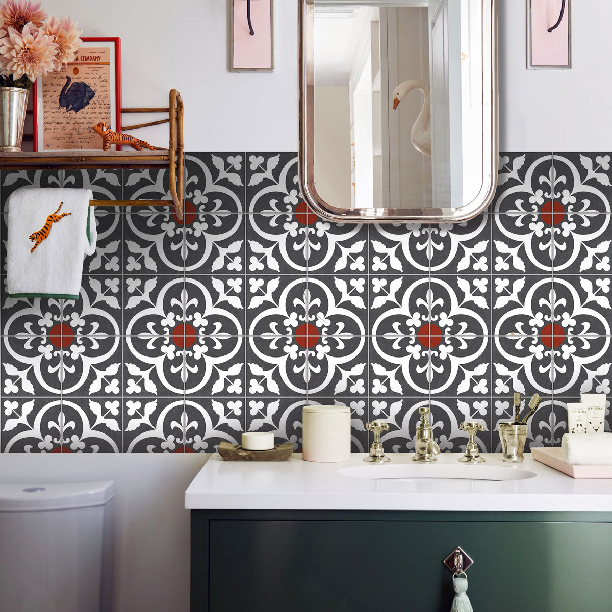 Moroccan Majesty Tile Stickers | Peel and Stick Kitchen Backsplash Tiles Vinyl | Bathroom Hand Craft Decals | Free Shipping