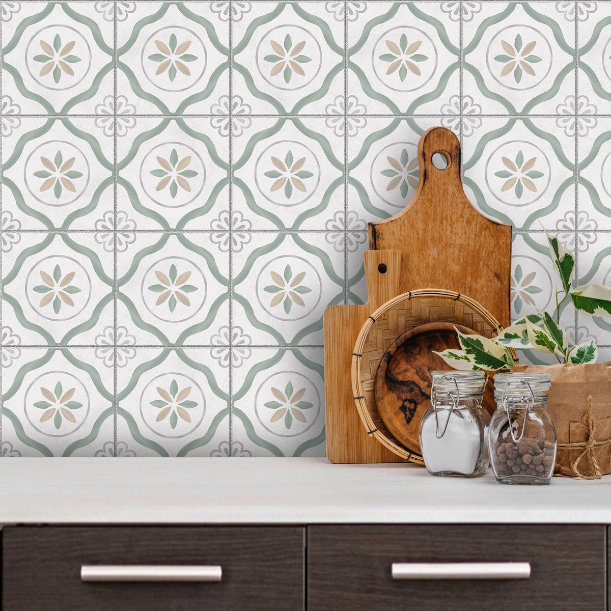 Classic Porcelain Peel and Stick Floor Tile Stickers | Hand Craft Decals | Removable Stickers