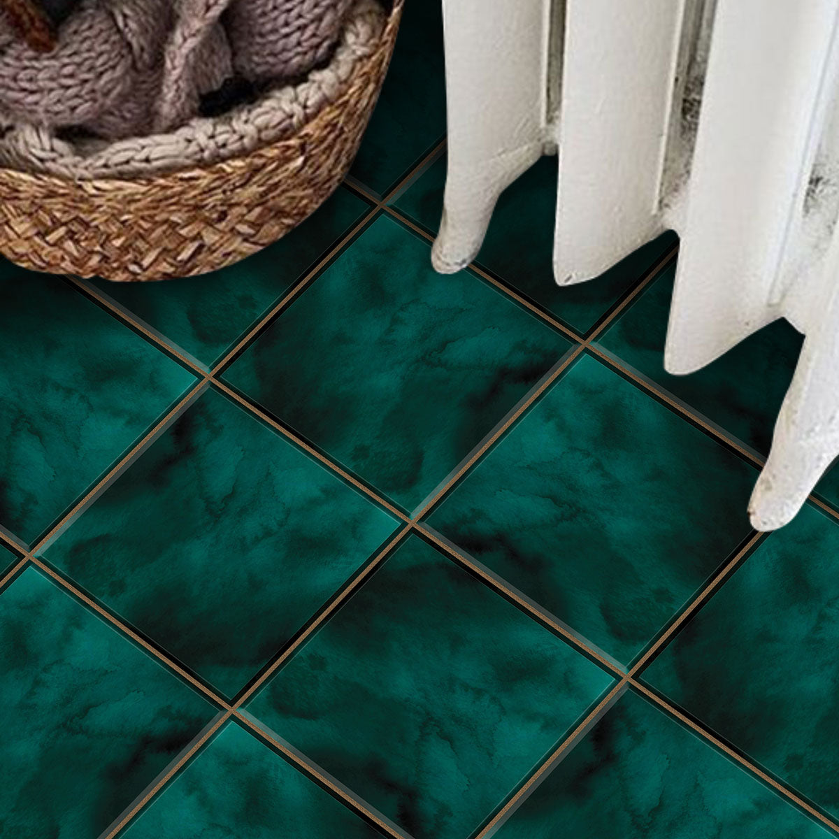 Peel and Stick Moss Green Backsplash Tile Stickers | Bathroom, Kitchen, Floor, Wall Tile Decals | Removable | Free Shipping