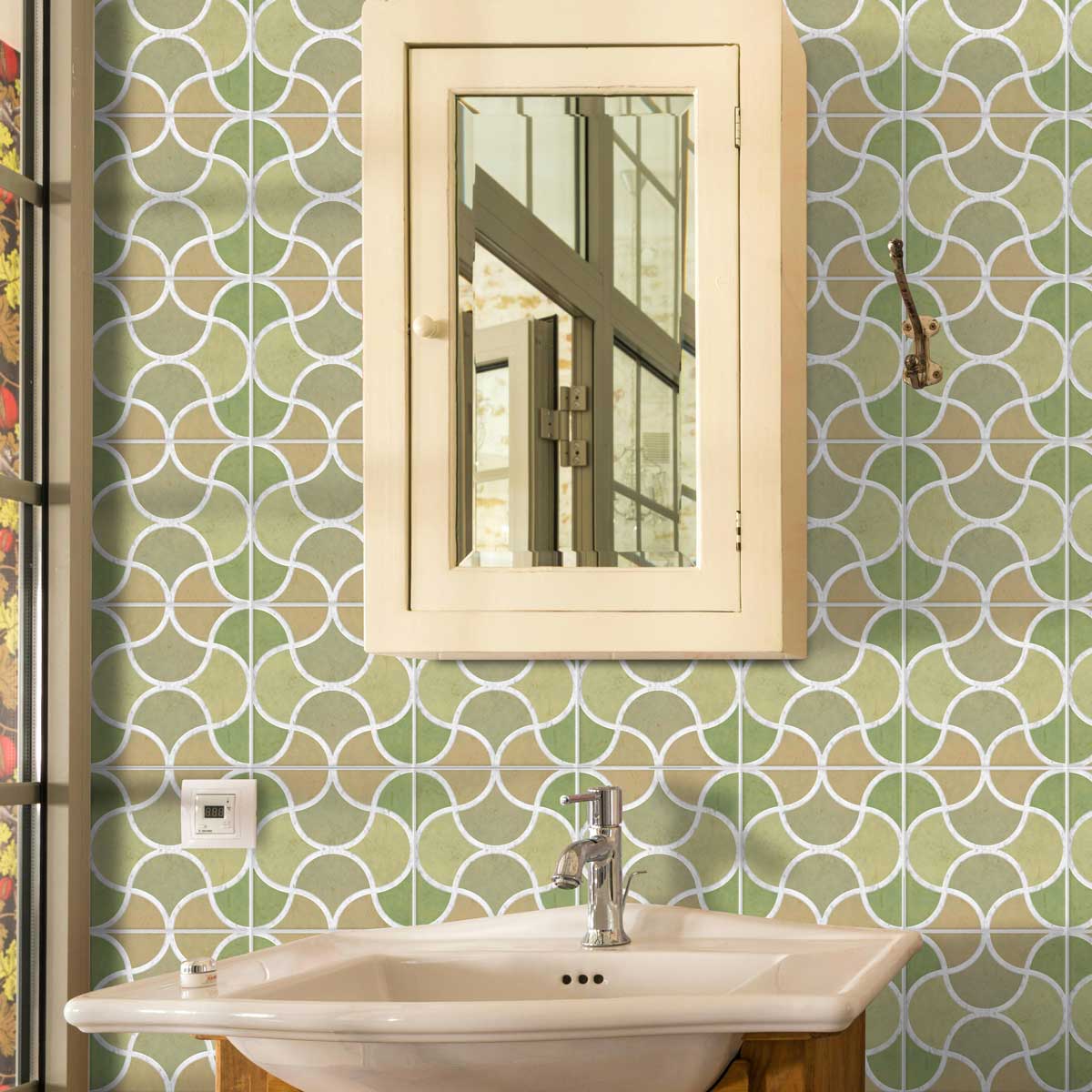 Elegant Moroccan Wave Tile Sticker | Peel and Stick Kitchen Bathroom Wall Backsplash Tile Decals | Antiskid Floor Tile Sticker