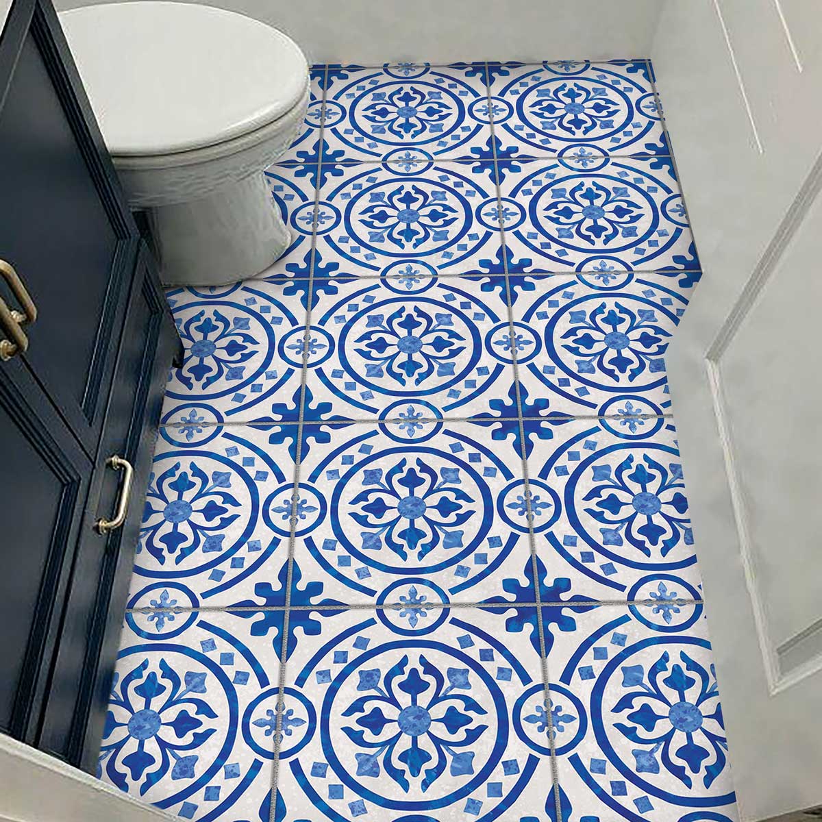 Pearl Sapphire Blue Peel and Stick Tile Stickers | Kitchen, Wall Backsplash Tile Decals | Antiskid Floor Tile Stickers | Removable