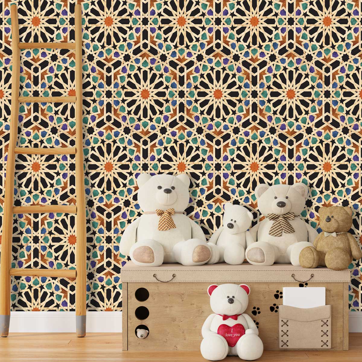 Peel and Stick Qarawiyyin Mosque Tile Stickers | Wall, Kitchen, Bathroom & Backsplash Tile Decals | Antiskid Floor Tile Vinyl