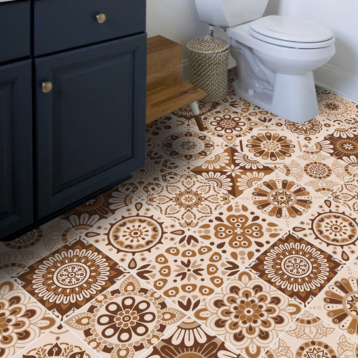 Peel and Stick Vintage Art Mexican Tile Stickers | Kitchen Bathroom Wall Tile vinyl Decals, Hand Crafted | Free Shipping