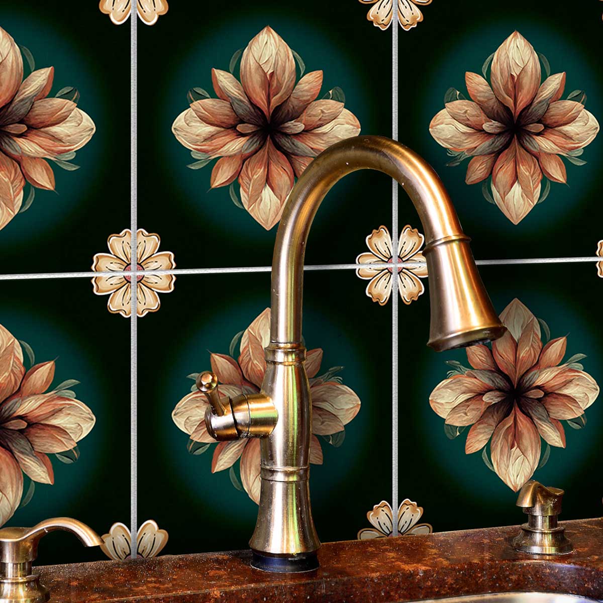 Hand Crafted Kitchen Wall Tile Decals | Floor Tile Stickers | Peel and Stick Kitchen, Bathroom Tile Decals | FREE SHIPPING!