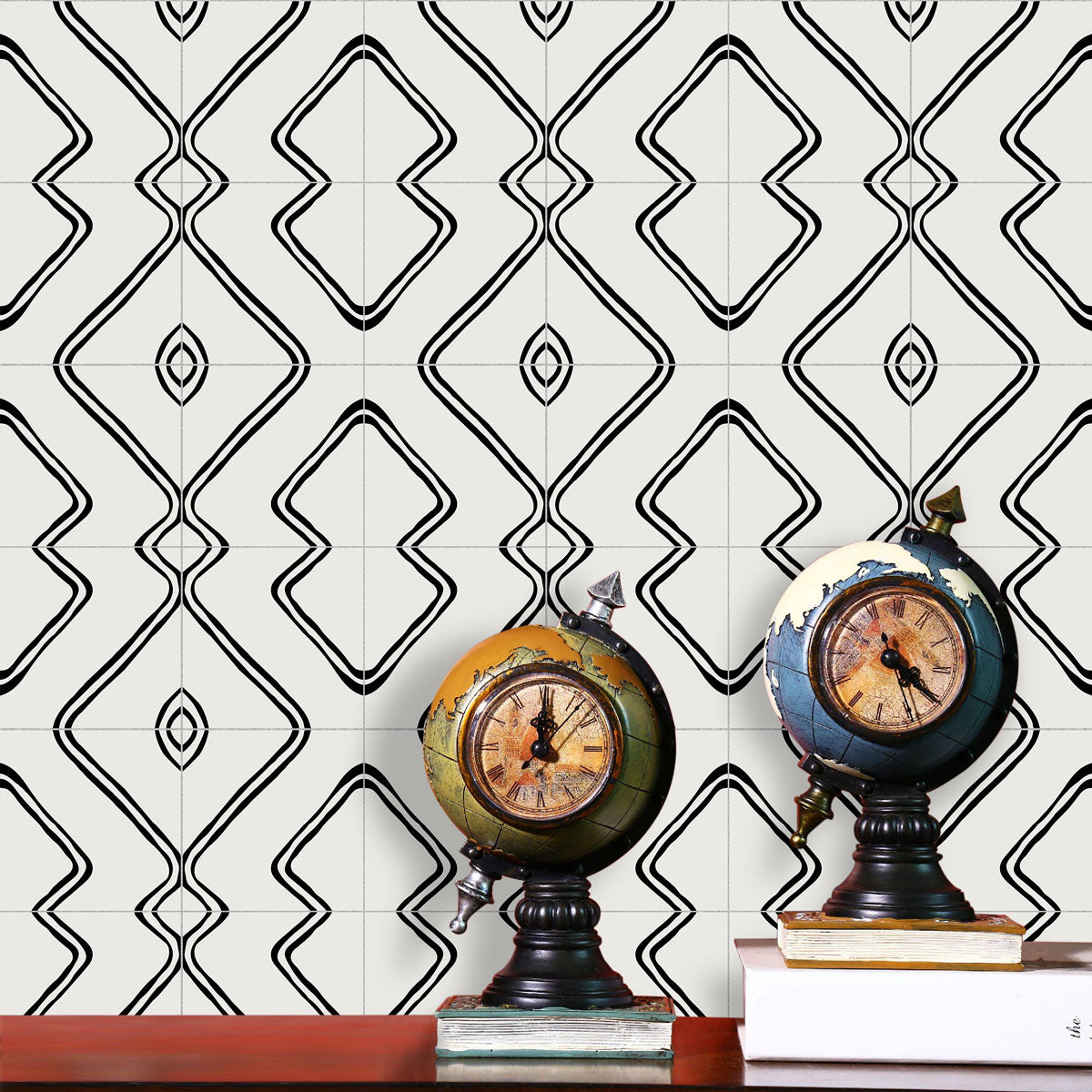 Wavy Echo Tile Stickers | Kitchen, Bathroom, Wall Backsplash Tile vinyl Decals | Antiskid Floor Tile Stickers | Free shipping