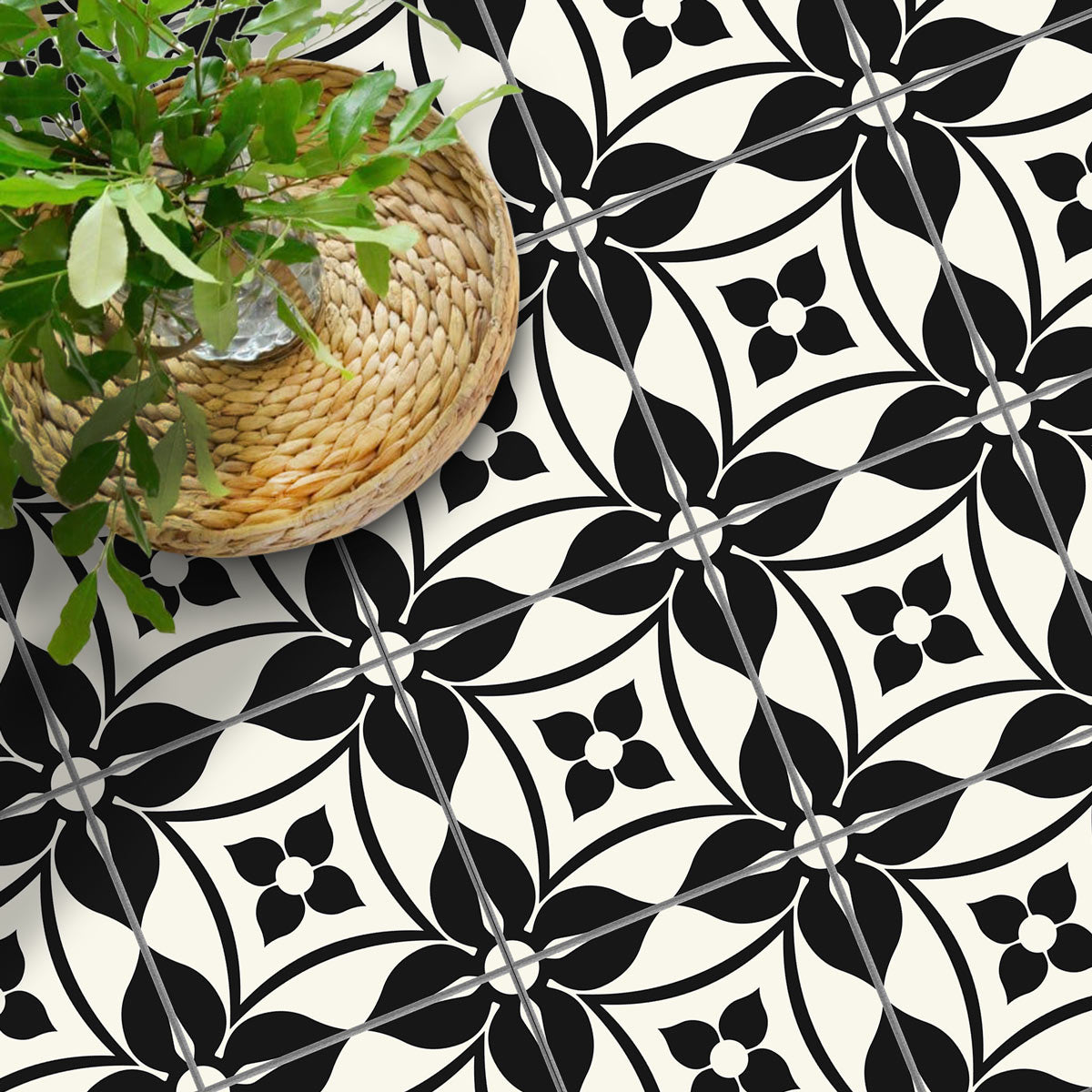 Classic black and Ivory Backsplash Decals | Kitchen, Bathroom, Floor and Wall Peel and Stick Tile Stickers| Free Shipping