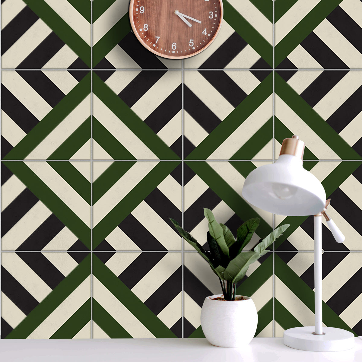 Diagonal Floor Tile Stickers | Self Adhesive | Peel and Stick Kitchen, Wall, and Bathroom Tile Stickers | Antiskid | Free Shipping