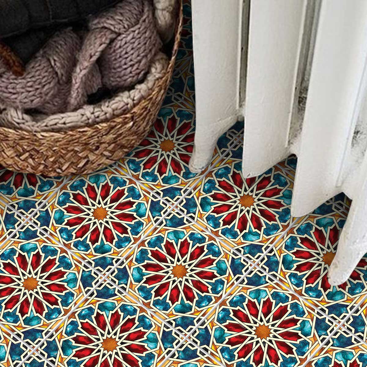 Starburst Seamless Tile Stickers | Peel and Stick Backsplash Tile vinl | Antiskid Floor Tile Vinyl Decals | Removable | FREE SHIPPING