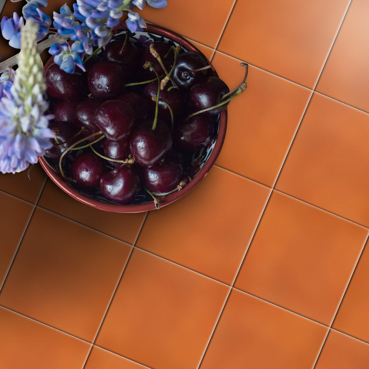 Mandarian Orange Peel and Stick Tile Stickers | Kitchen Bathroom Wall Hand Crafted Decal | Antiskid Floor Tile Stickers