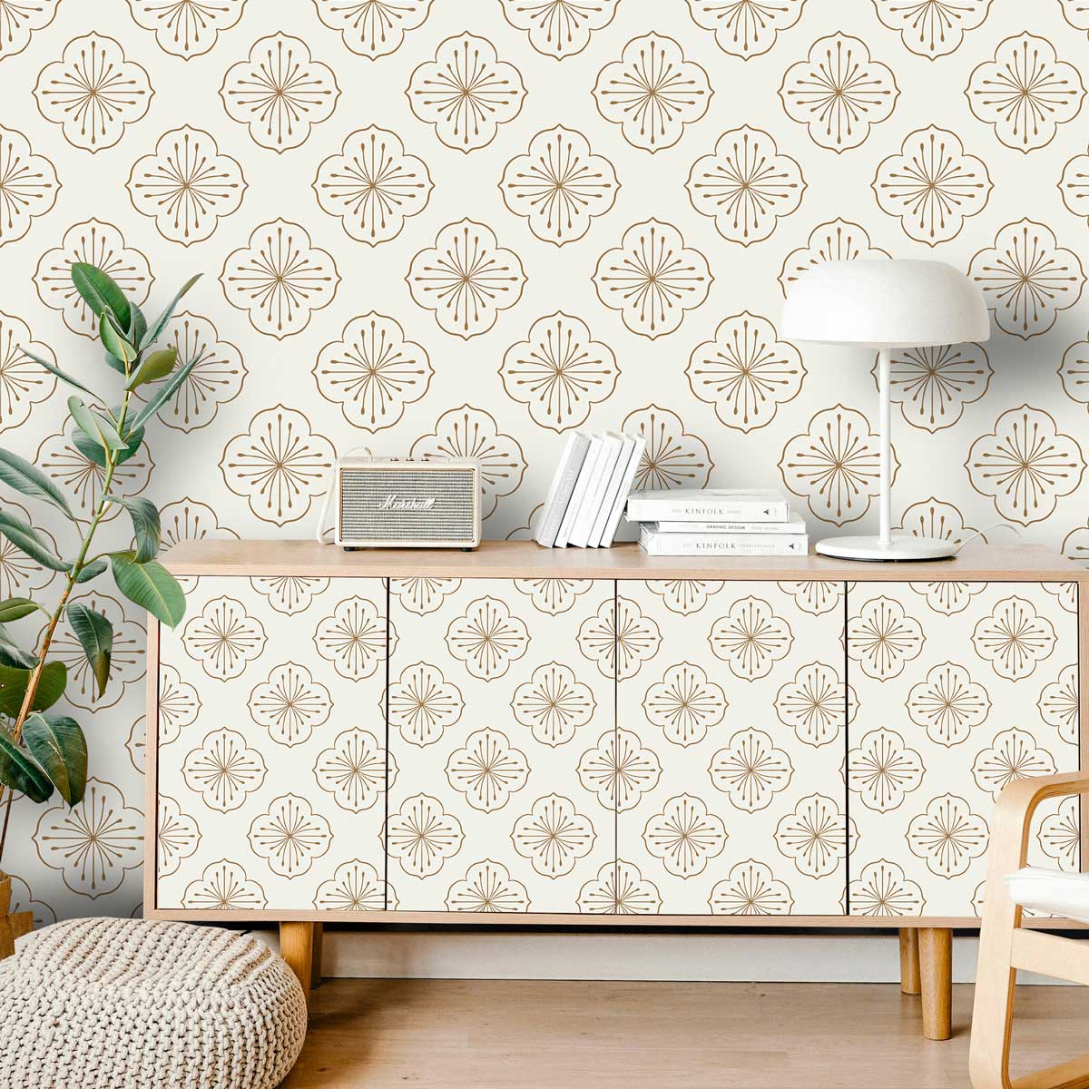 Classic Floral Backsplash Tile Stickers | Peel and Stick Bathroom Kitchen Wall Tile Vinyl Decals | Removable and Waterproof