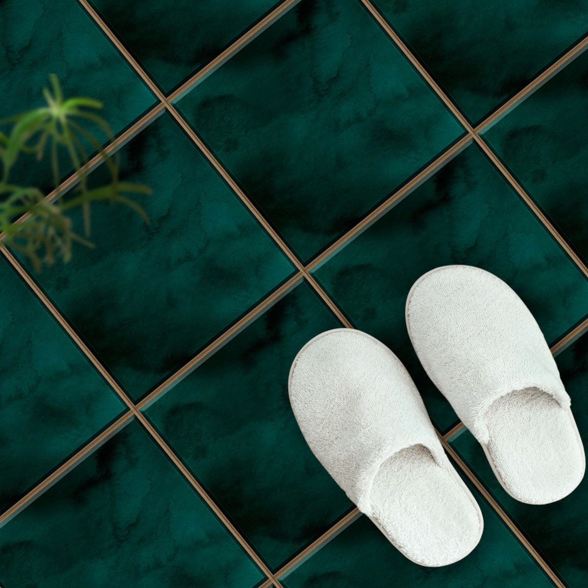 Peel and Stick Moss Green Backsplash Tile Stickers | Bathroom, Kitchen, Floor, Wall Tile Decals | Removable | Free Shipping