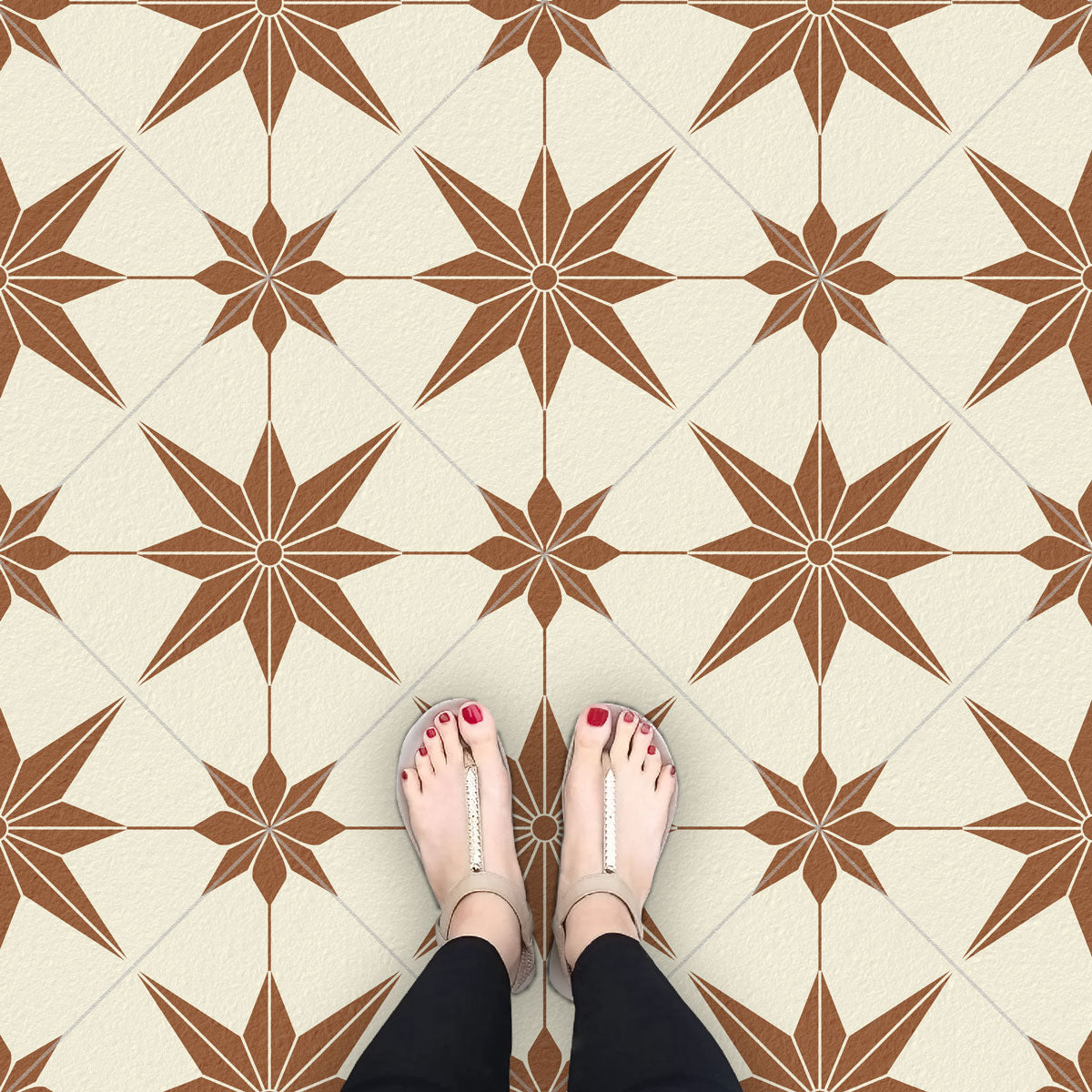 Tan Brown Kitchen Backsplash Tile Stickers | Water Proof and Removable | Peel and Stick Bathroom Floor Stickers | Free Shipping