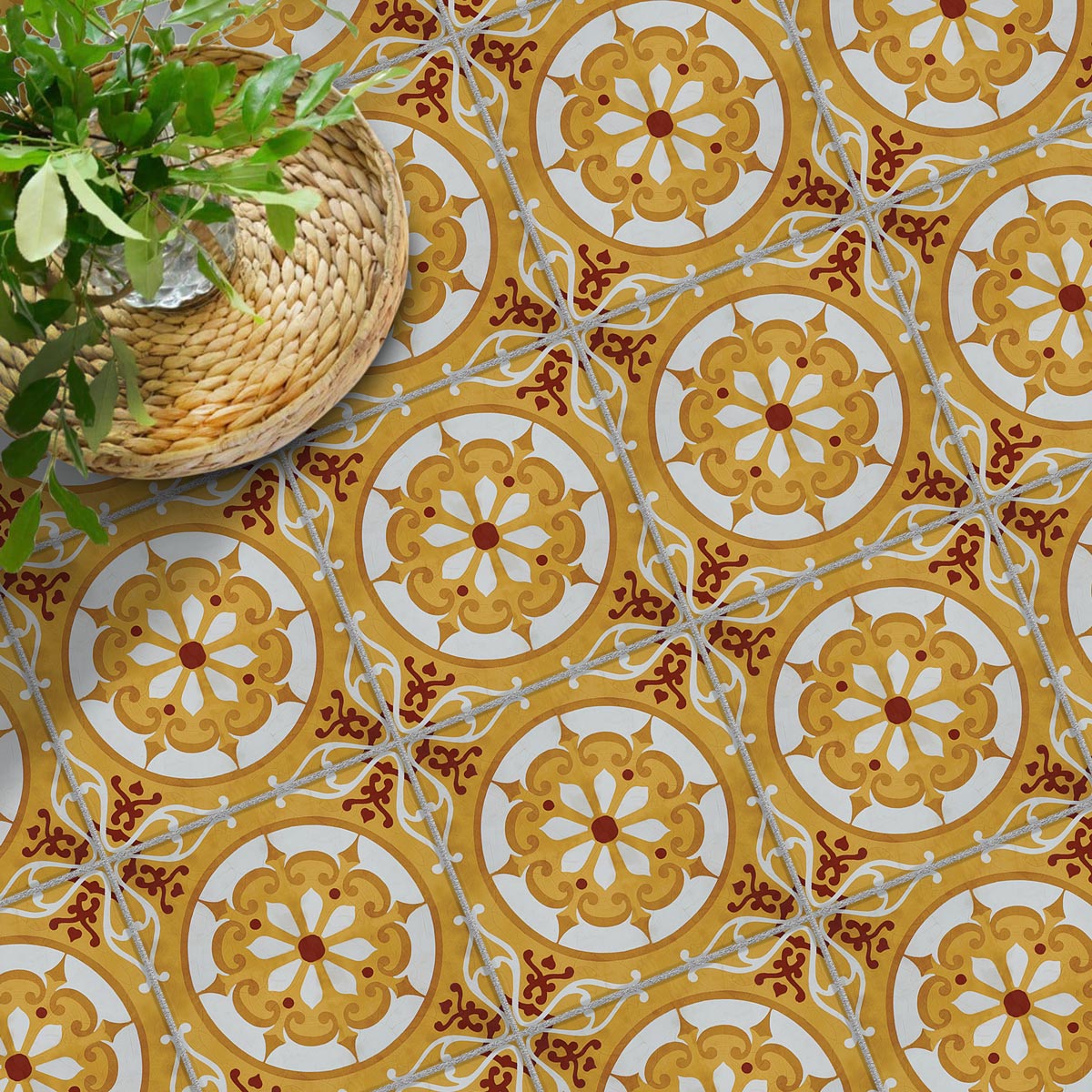 Encaustic Peel and Stick Backsplash Tile Stickers | Removable Tile Vinyl Decals for Kitchen, Bathroom Floor and Walls | Free Shipping